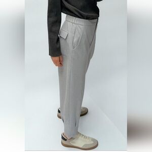 Zara Darted Hem Cropped Pants Sz-L